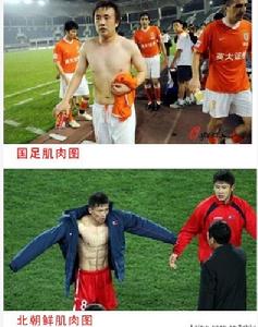 中朝隊(duì)員腹肌對(duì)比