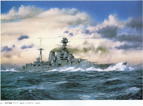 英國皇家海軍胡德號戰(zhàn)列巡洋艦在北大西洋被德艦俾斯麥號擊沉