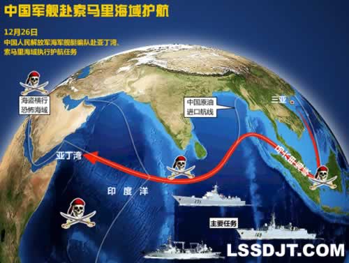 中國海軍護航艦隊今天起錨赴索馬里海域