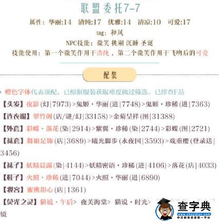 奇跡暖暖聯盟委托7-7高分搭配分享1