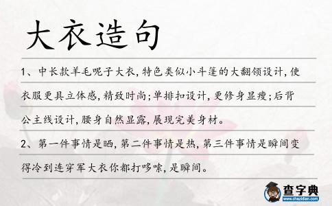 大衣造句