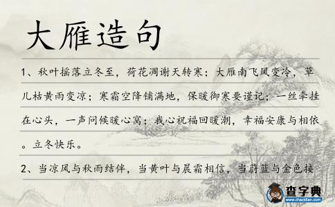 大雁造句