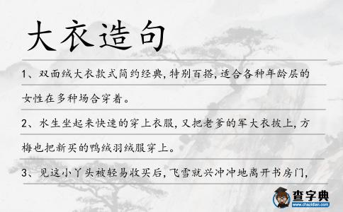 大衣造句