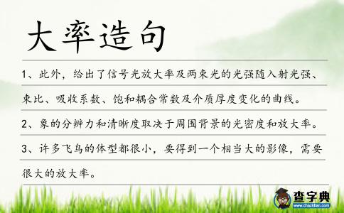 大率造句