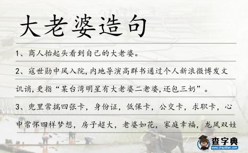 大老婆造句