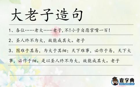 大老子造句