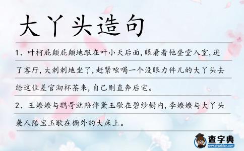 大丫頭造句