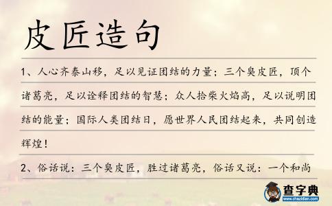 皮匠造句