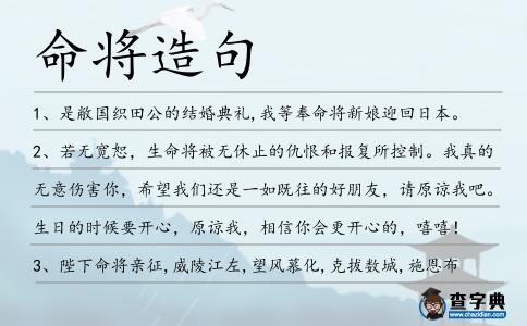 命將造句