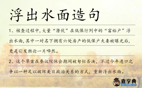浮出水面造句
