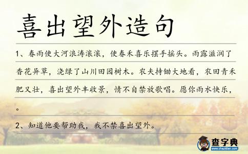 喜出望外造句