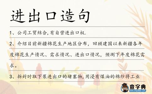 進出口造句
