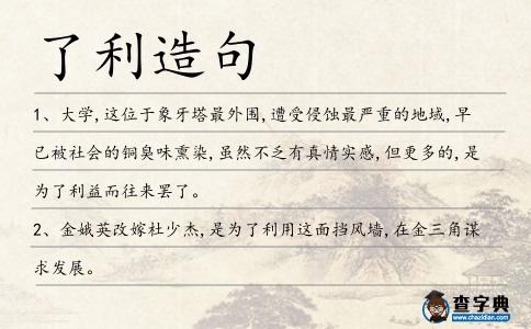 了利造句