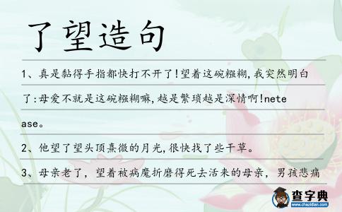 了望造句