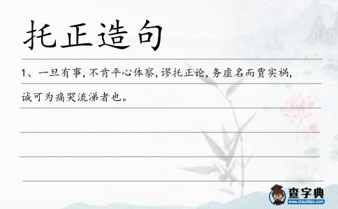 托正造句