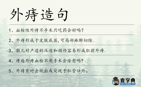 外痔造句