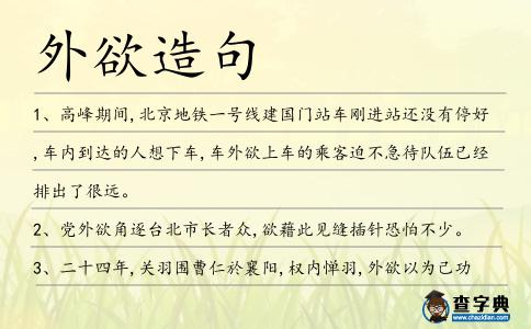 外欲造句