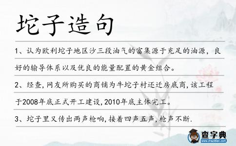 坨子造句