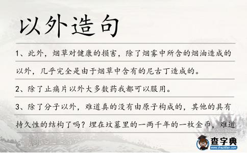 以外造句