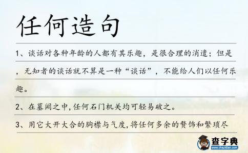 任何造句