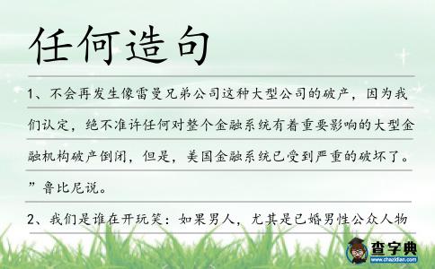 任何造句