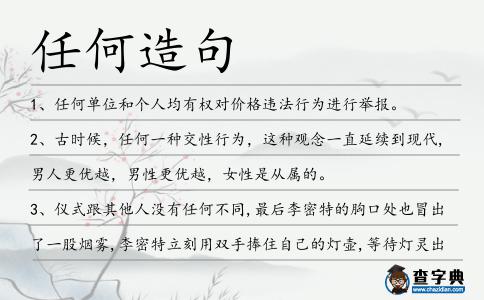 任何造句