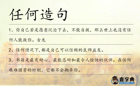 任何造句