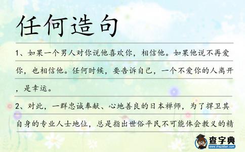 任何造句
