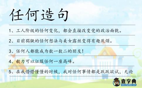 任何造句