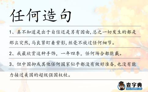 任何造句