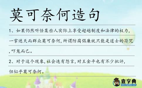 莫可奈何造句