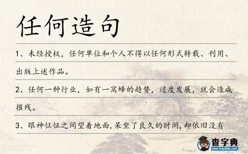 任何造句