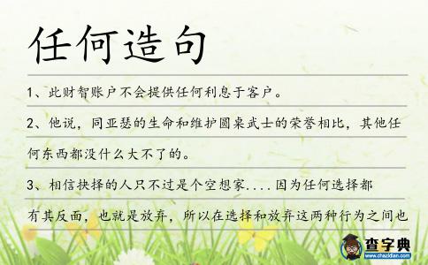 任何造句