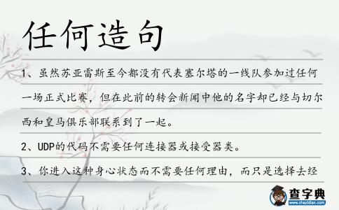 任何造句