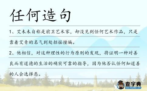 任何造句