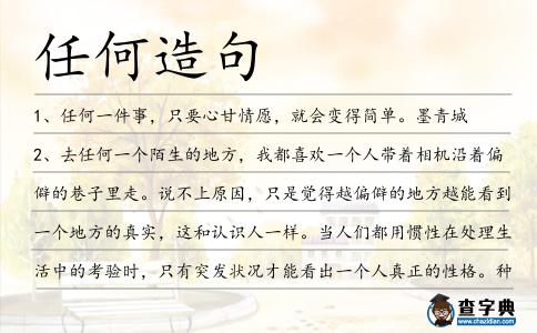 任何造句