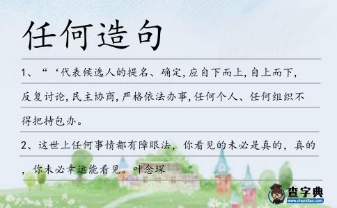 任何造句