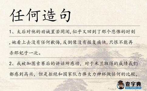 任何造句