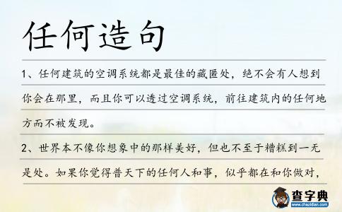 任何造句