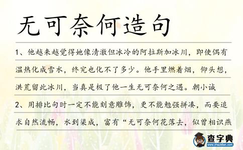 無可奈何造句
