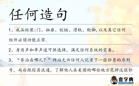 任何造句