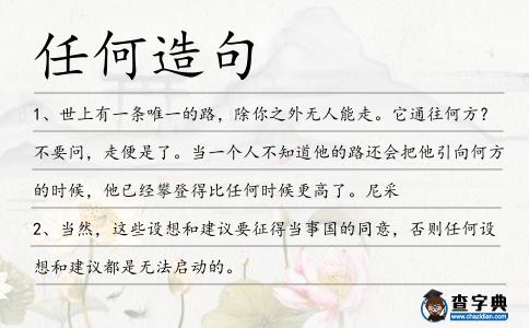任何造句