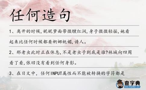 任何造句