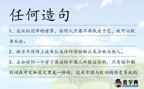 任何造句