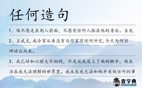 任何造句