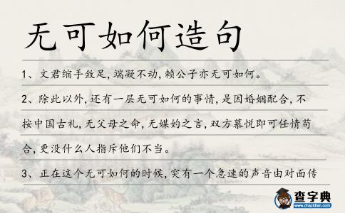 無可如何造句