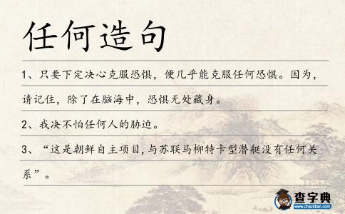 任何造句