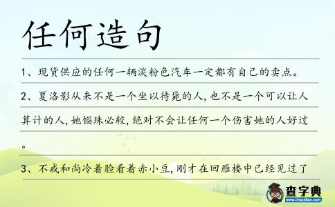 任何造句