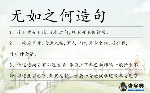無如之何造句