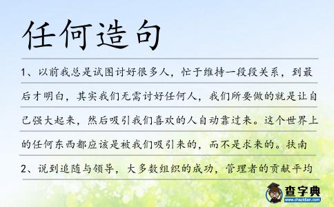 任何造句